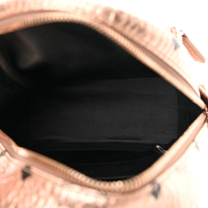 MCM Metallic Visetos Studded X-Mini Bebe Boo Backpack Champagne Gold 5 of 17