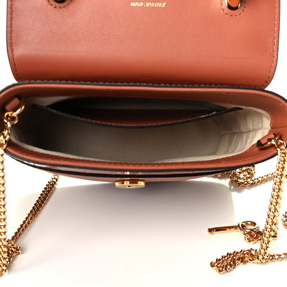 Chloe Calfskin Crocodile Embossed Small Aby Lock Chestnut Brown 4 of 4
