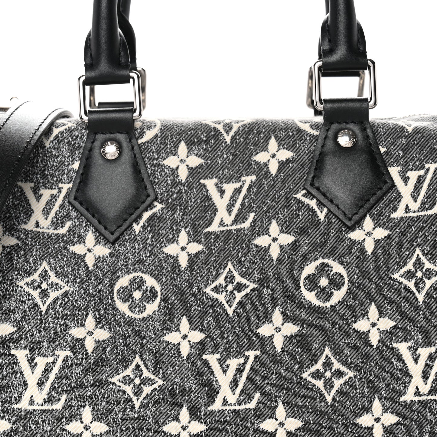 Denim Monogram Jacquard Speedy Bandouliere 25 Black