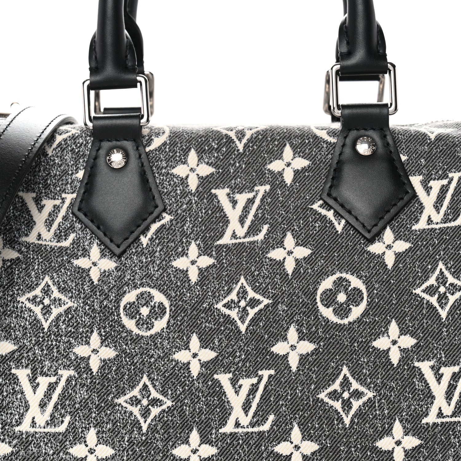 Louis Vuitton Denim Monogram Jacquard Speedy Bandouliere 25 Black 7 of 9