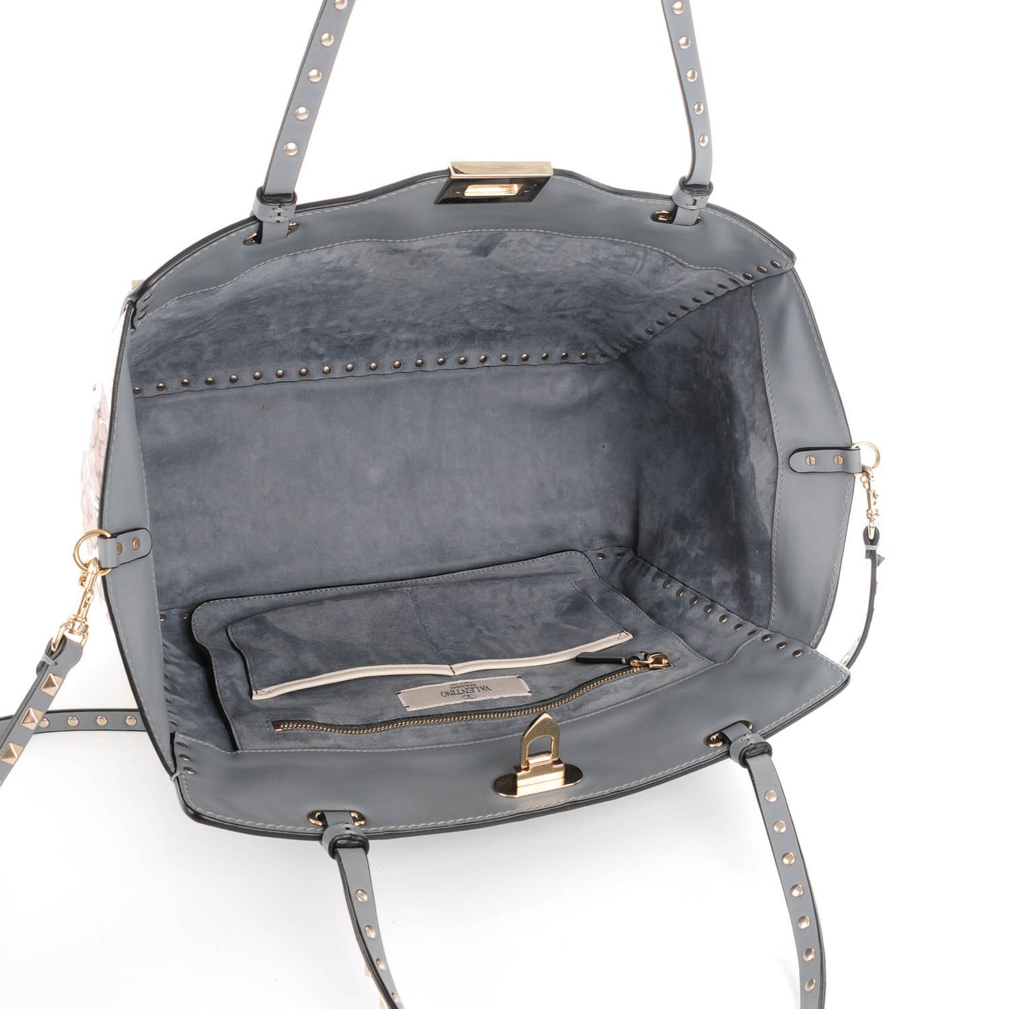 Vitello Monogram Kimono 1997 Print Medium Rockstud Tote Light Blue