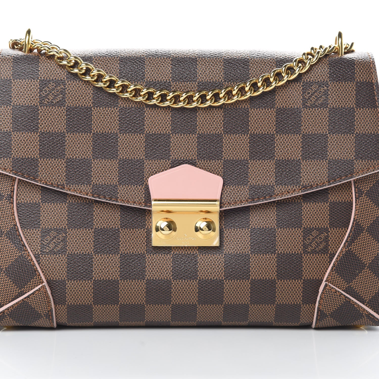 Louis Vuitton Damier Ebene Caissa Clutch Rose Ballerine 8 of 11
