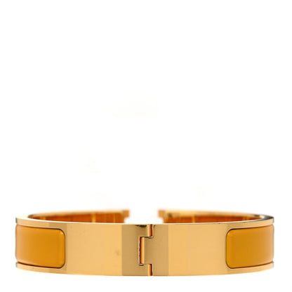 Hermes Enamel Narrow Clic Clac H Bracelet PM Jaune Madras 3 of 4