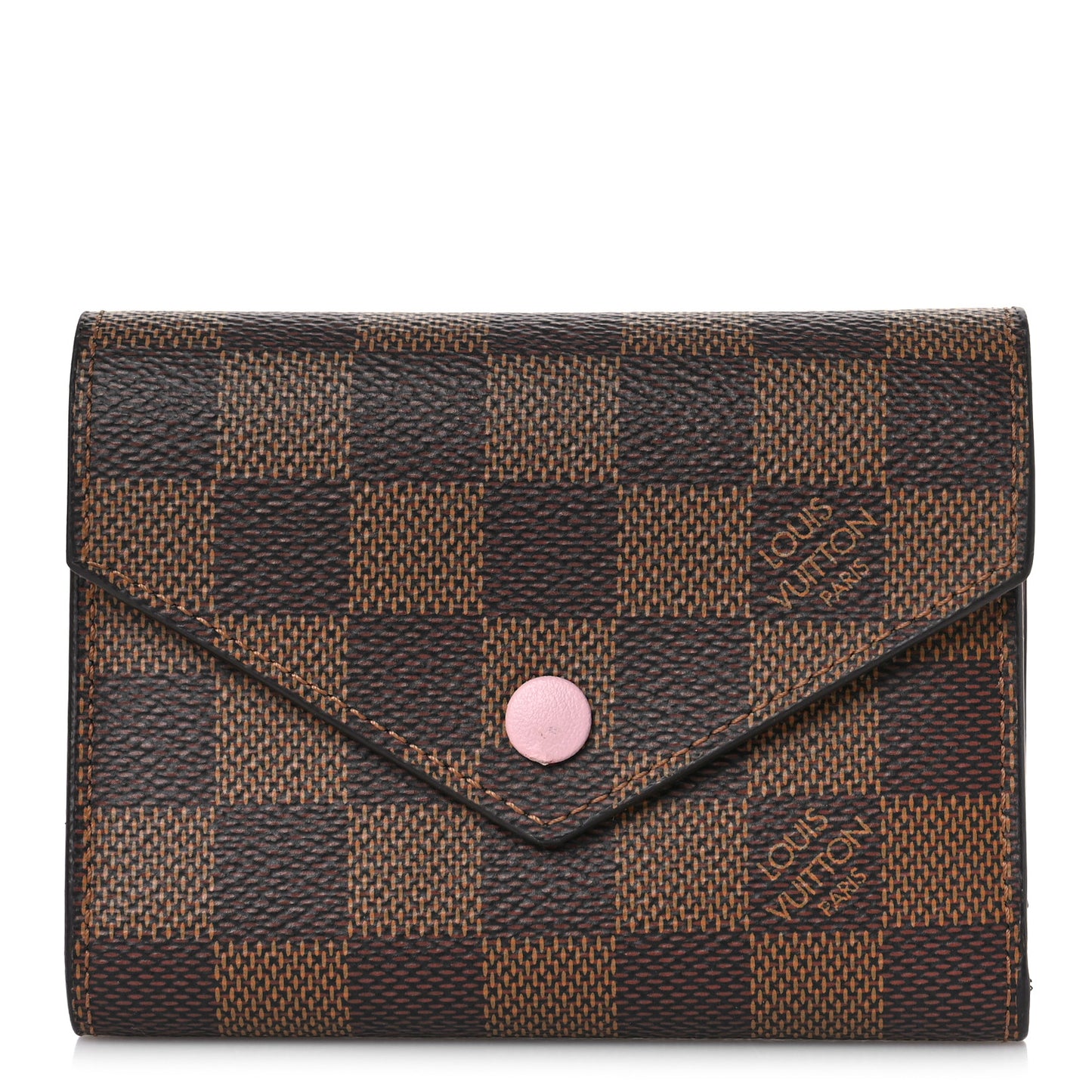 Damier Ebene Victorine Wallet Rose Ballerine