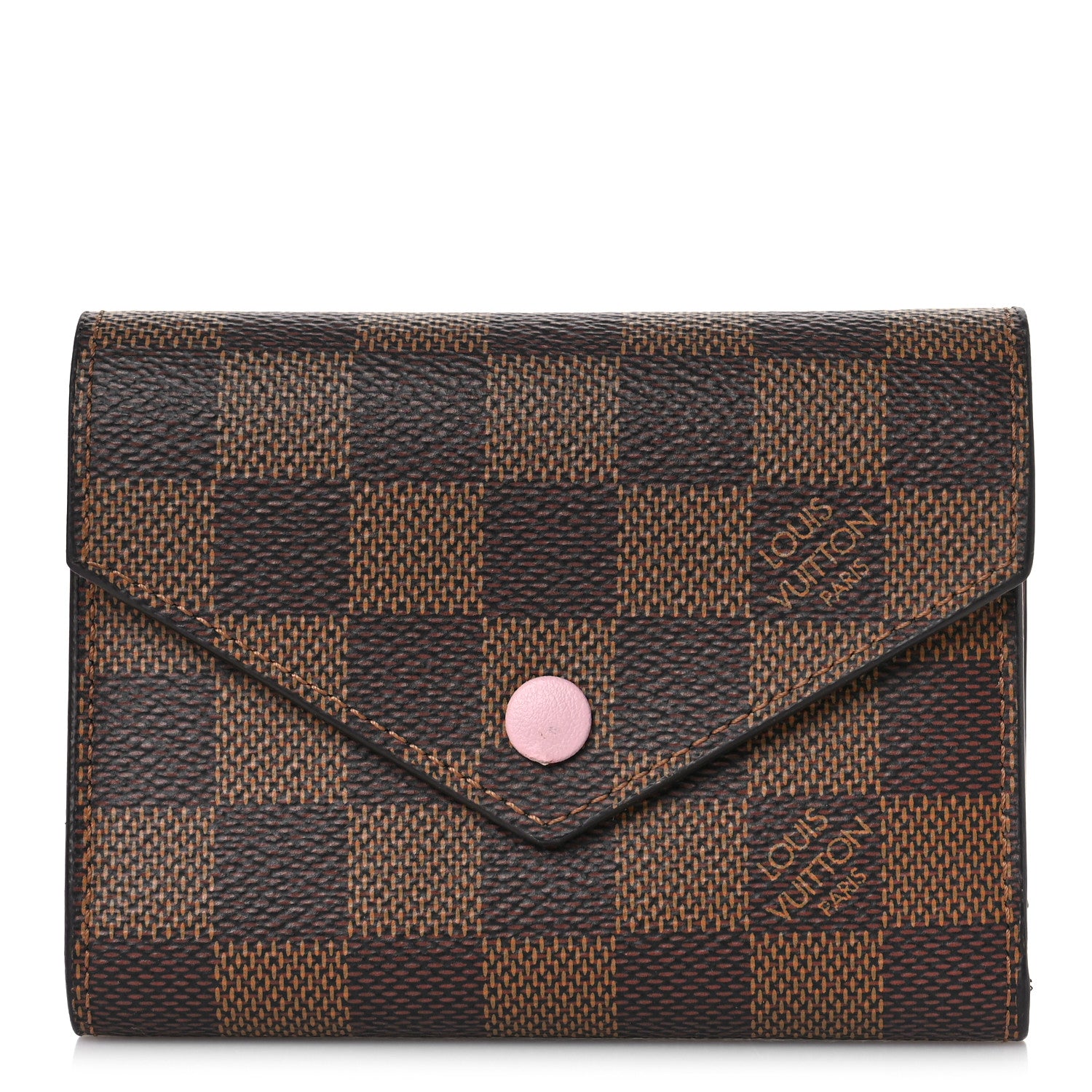 Louis Vuitton Damier Ebene Victorine Wallet Rose Ballerine 1 of 9