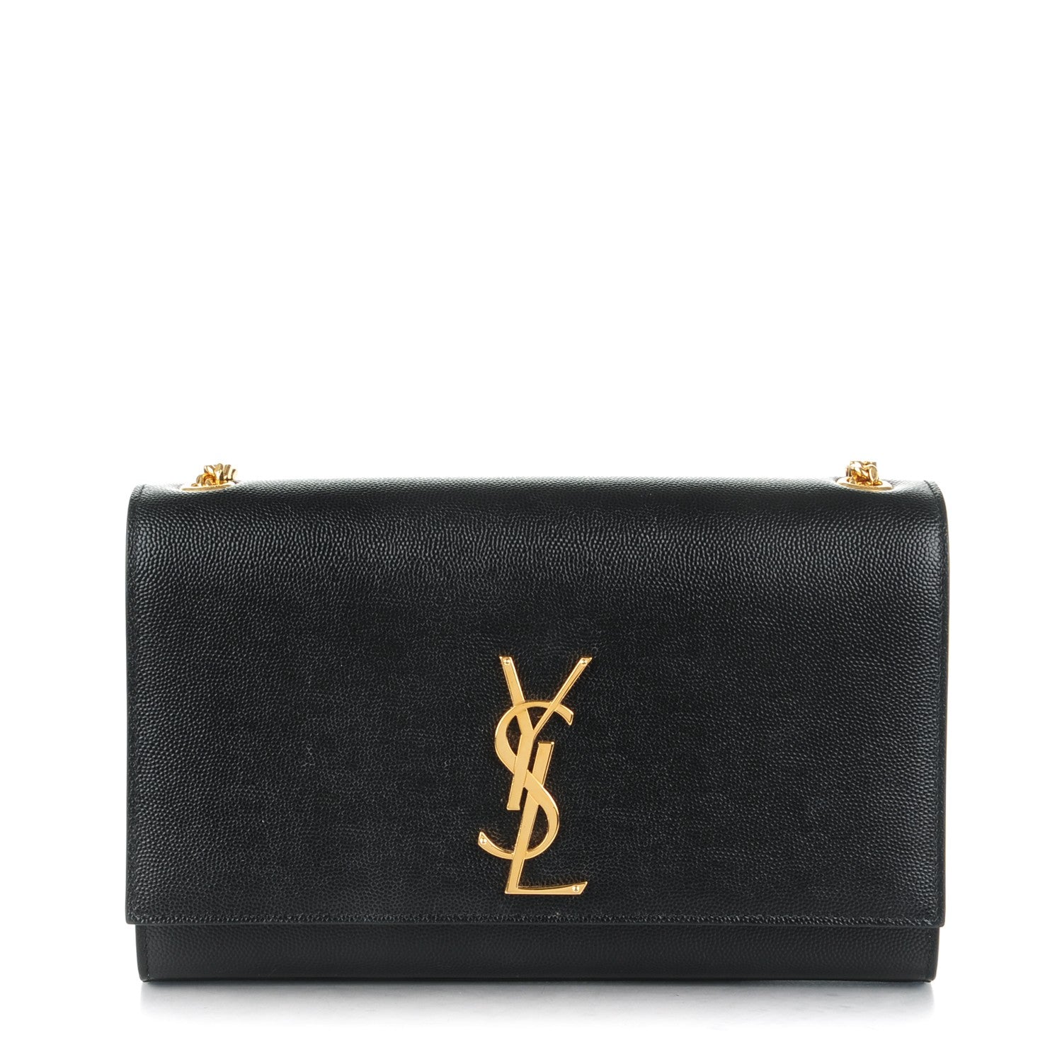 Saint Laurent Grain De Poudre Medium Classic Monogram Kate Satchel Black 1 of 6