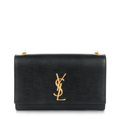 Saint Laurent Grain De Poudre Medium Classic Monogram Kate Satchel Black 1 of 6