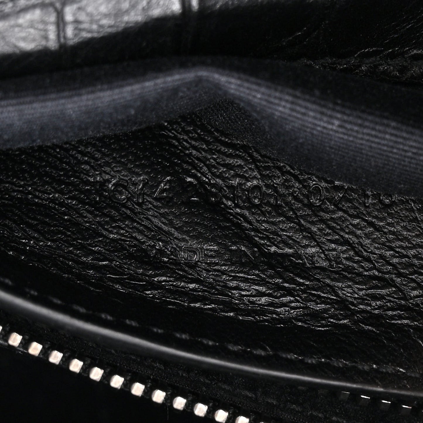 Calfskin Crocodile Embossed Medium College Monogram Satchel Black