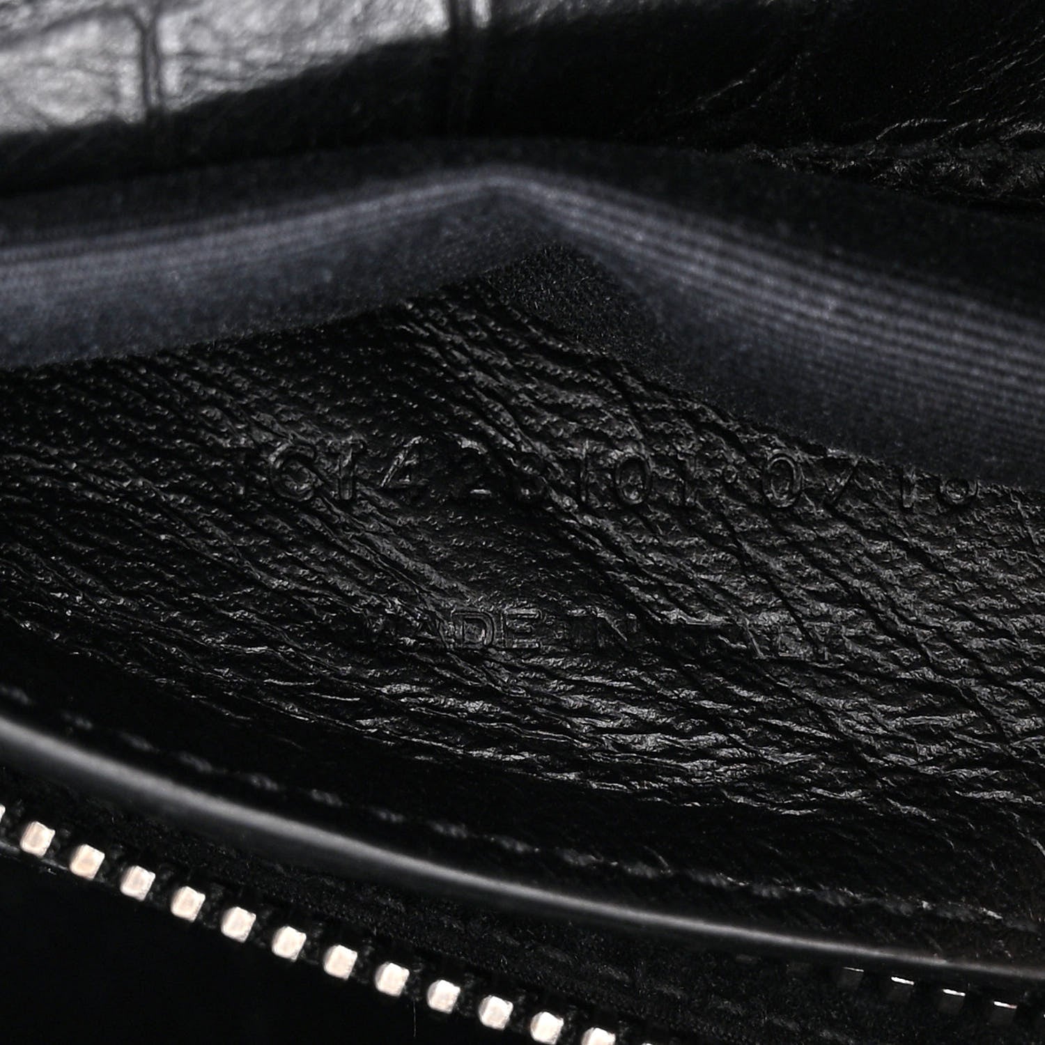 Saint Laurent Calfskin Crocodile Embossed Medium College Monogram Satchel Black 7 of 11