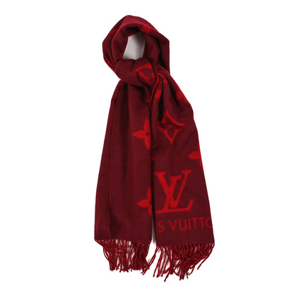 Louis Vuitton Cashmere Monogram Reykjavik Scarf Cherry 1 of 3