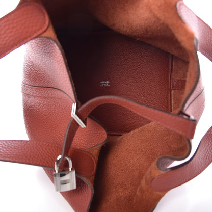 Hermes Taurillon Clemence Picotin Lock 22 MM Brique 8 of 9