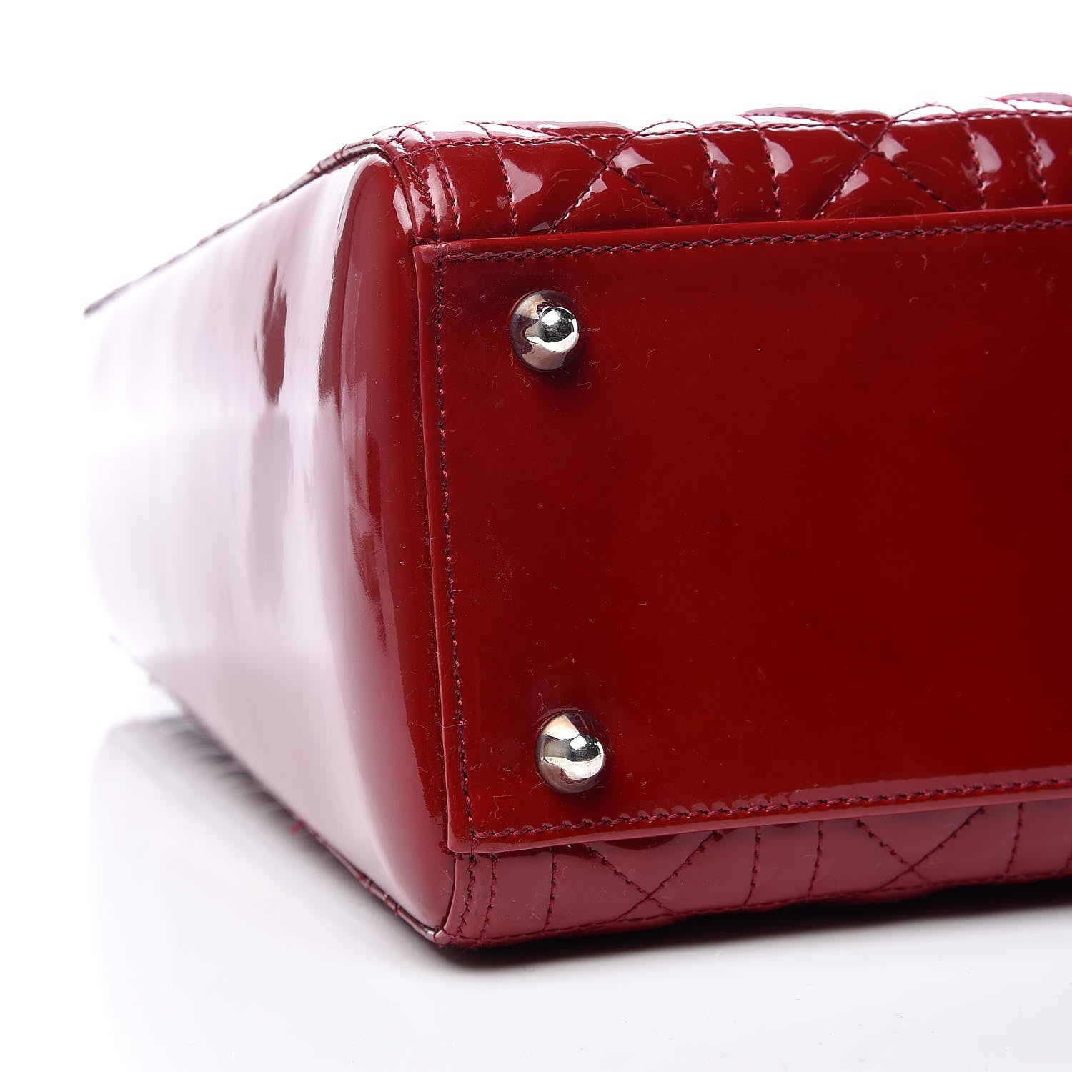Christian Dior Patent Cannage Large Lady Dior Red 5 of 9