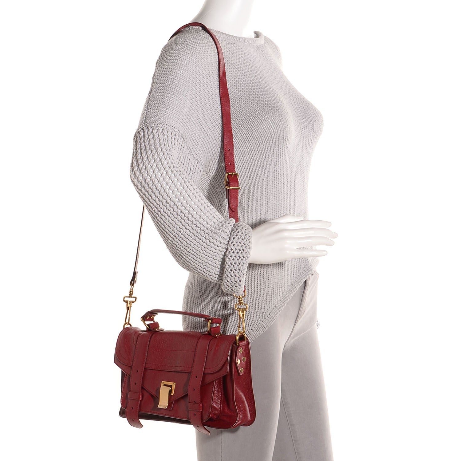 Proenza Schouler Lambskin Tiny PS1 Satchel Crimson 2 of 14