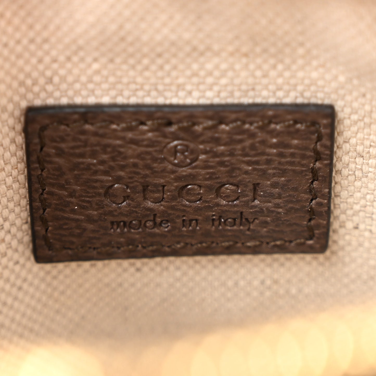 GG Supreme Monogram Textured Dollar Calfskin Web Super Mini Ophidia Top Handle Bowler Bag  Beige Ebony New Acero