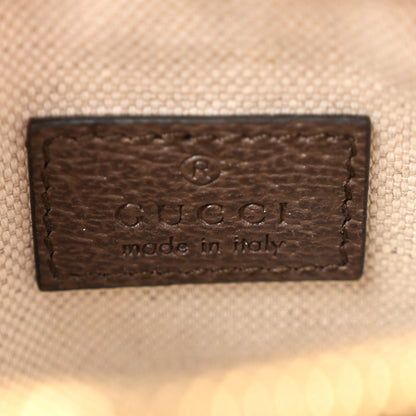 Gucci GG Supreme Monogram Textured Dollar Calfskin Web Super Mini Ophidia Top Handle Bowler Bag  Beige Ebony New Acero 6 of 12