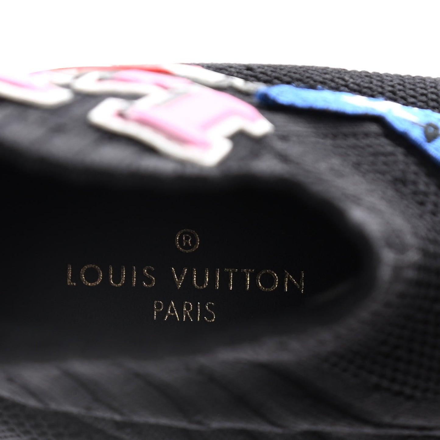 Stretch Fabric LV Black Heart Sock Sneaker 39 Black