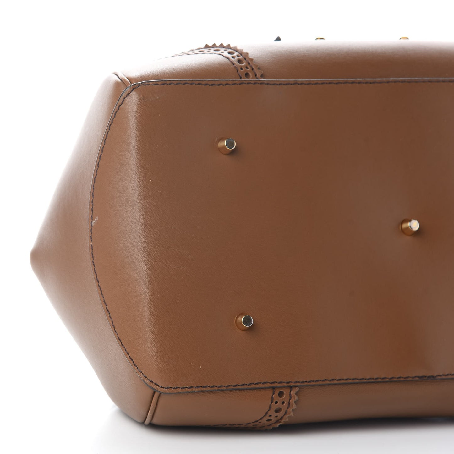 Bridle Calfskin Broguing Small Blaze Satchel Brown
