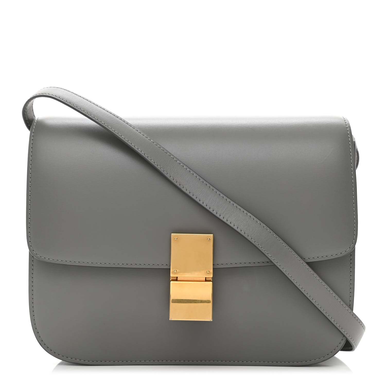 Celine Box Calfskin Medium Classic Box Flap Bag Zinc 1 of 10
