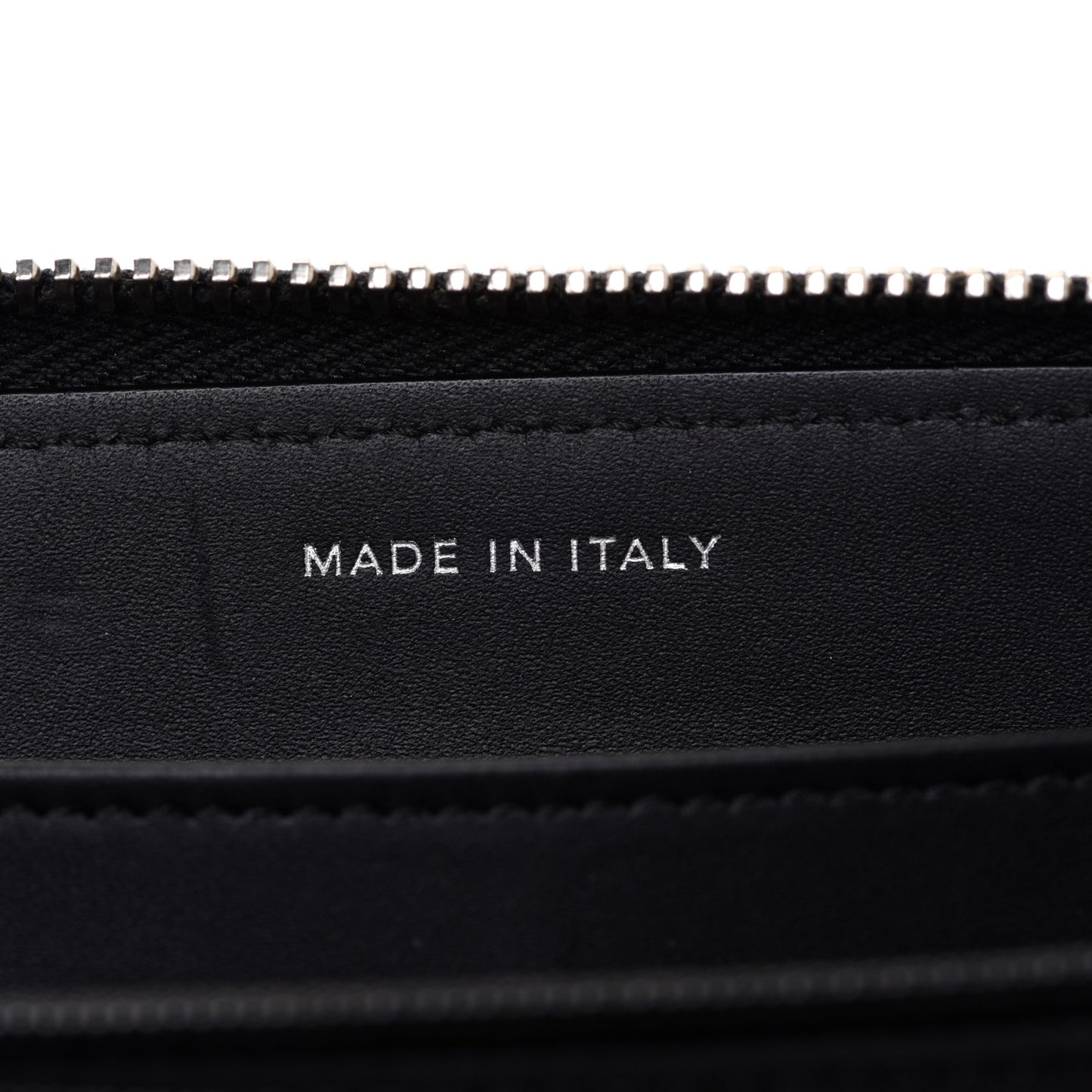 Patent Lambskin Quilted Zip Around Wallet Black
