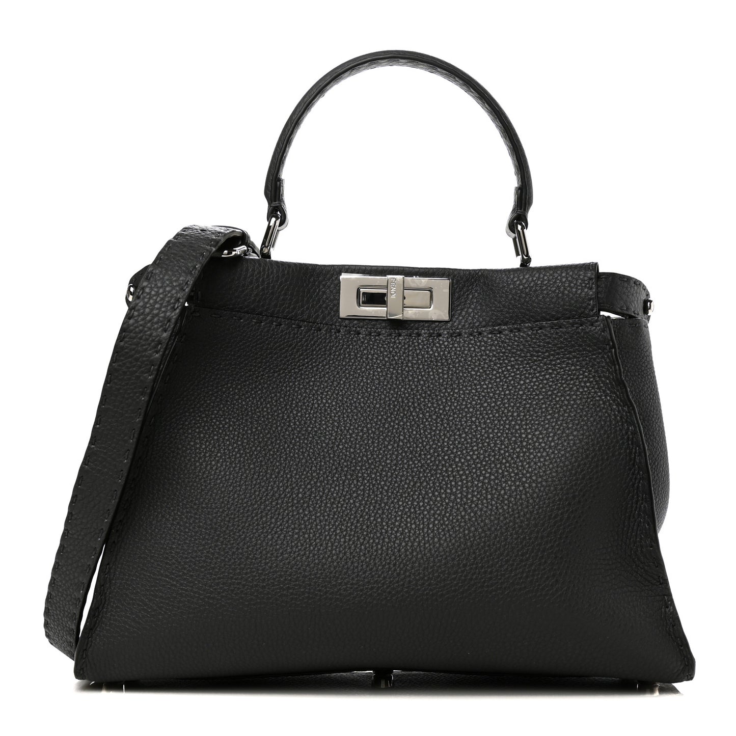 Cuoio Romano Selleria Bi-Color Medium Peekaboo Iconic Satchel Asfalto Latte