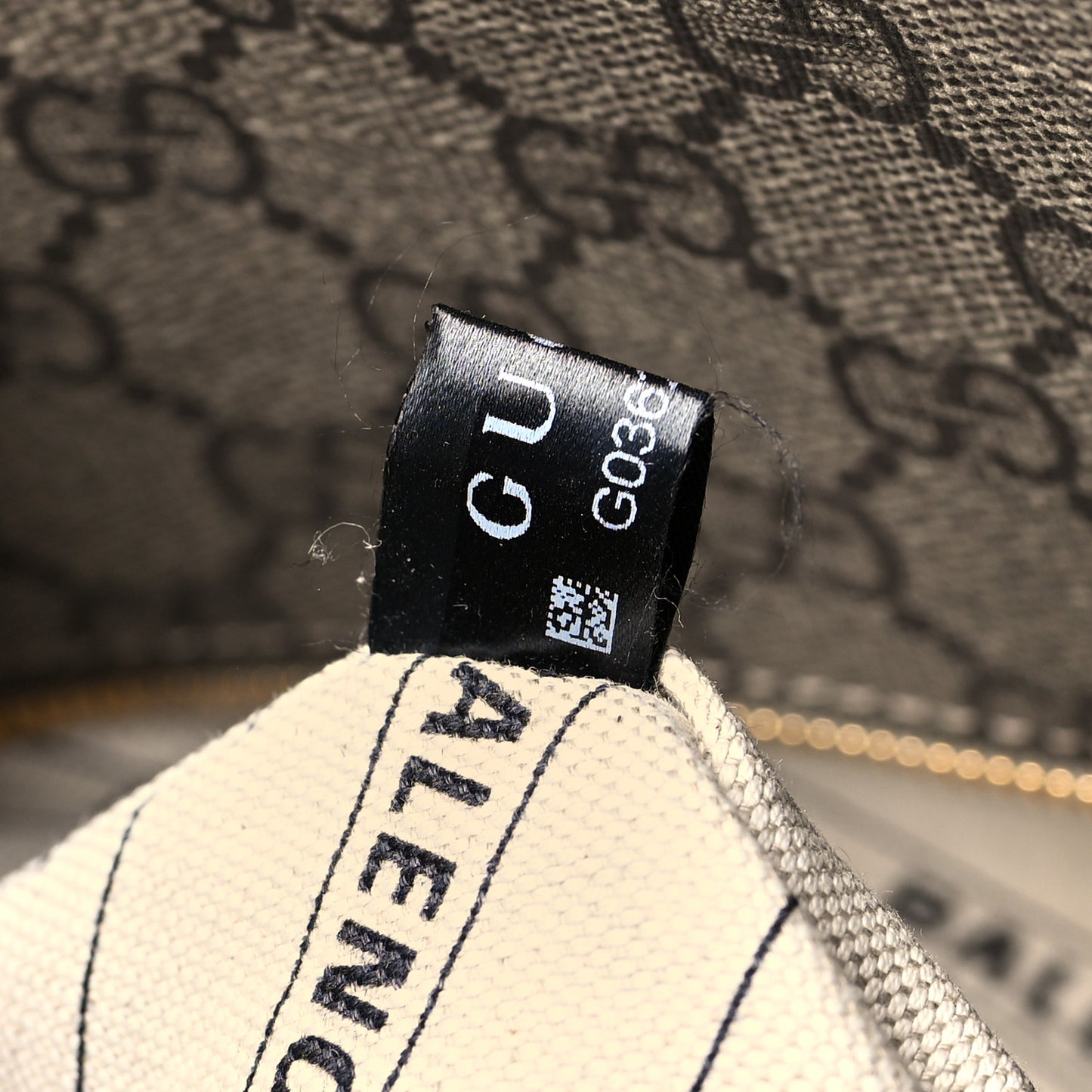 X GUCCI GG Supreme Monogram Medium Ville Top Handle Beige Ebony