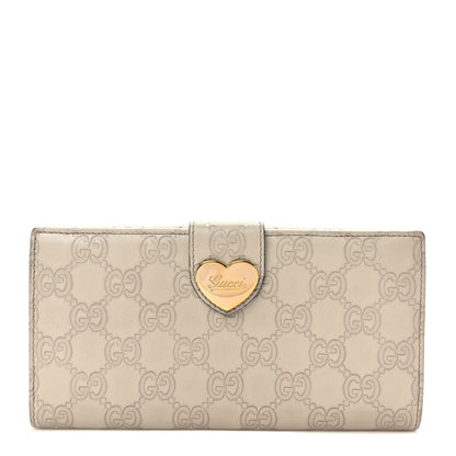 Gucci Guccissima Heart Continental Wallet Off White 1 of 9