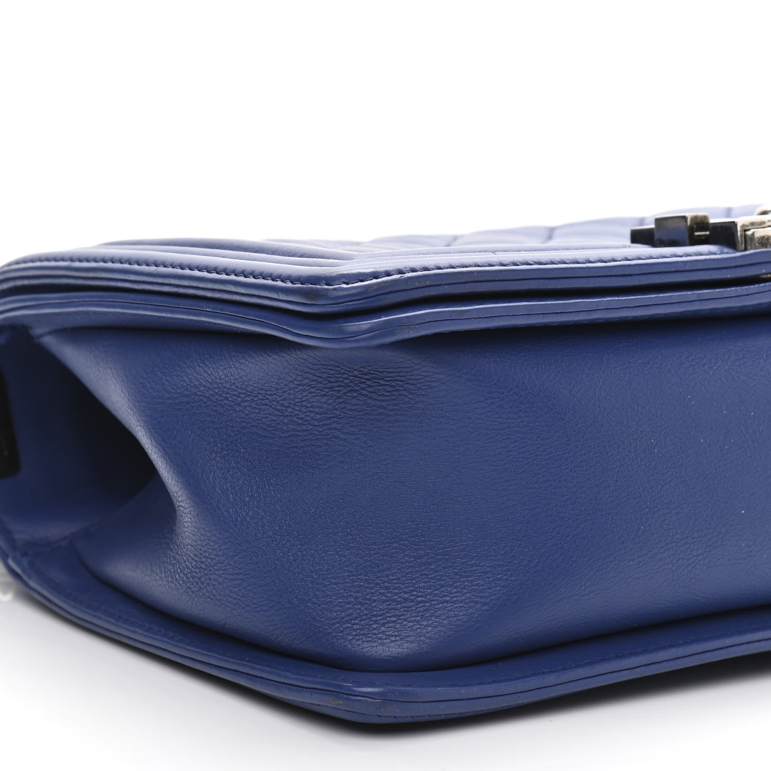 Chanel Calfskin Quilted Medium Boy Flap Blue 10 of 15