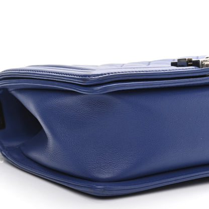 Chanel Calfskin Quilted Medium Boy Flap Blue 10 of 15