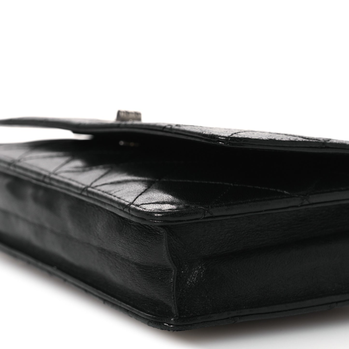 Aged Calfskin Quilted Reissue Wallet On Chain WOC Black