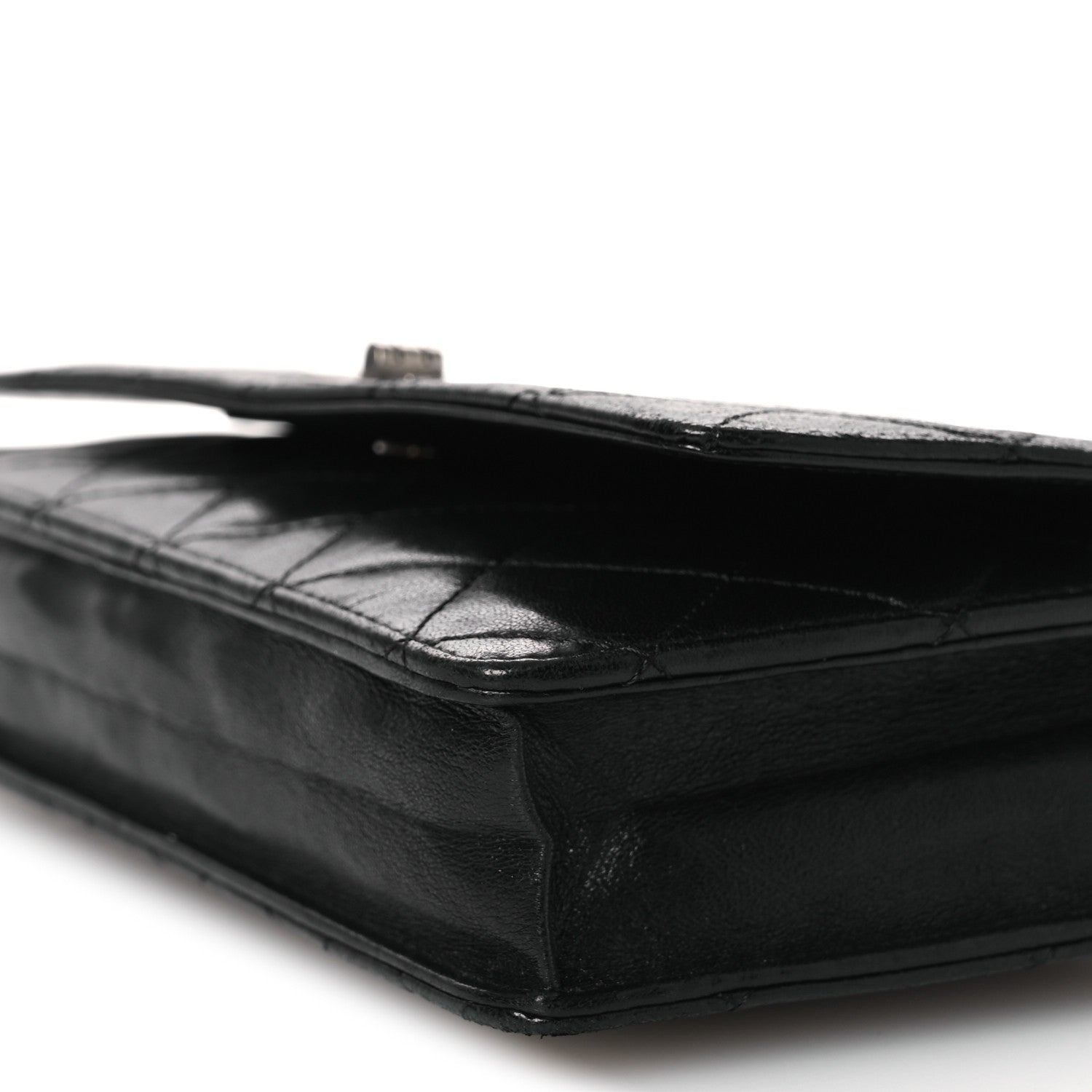 Chanel Aged Calfskin Quilted Reissue Wallet On Chain WOC Black 10 of 13