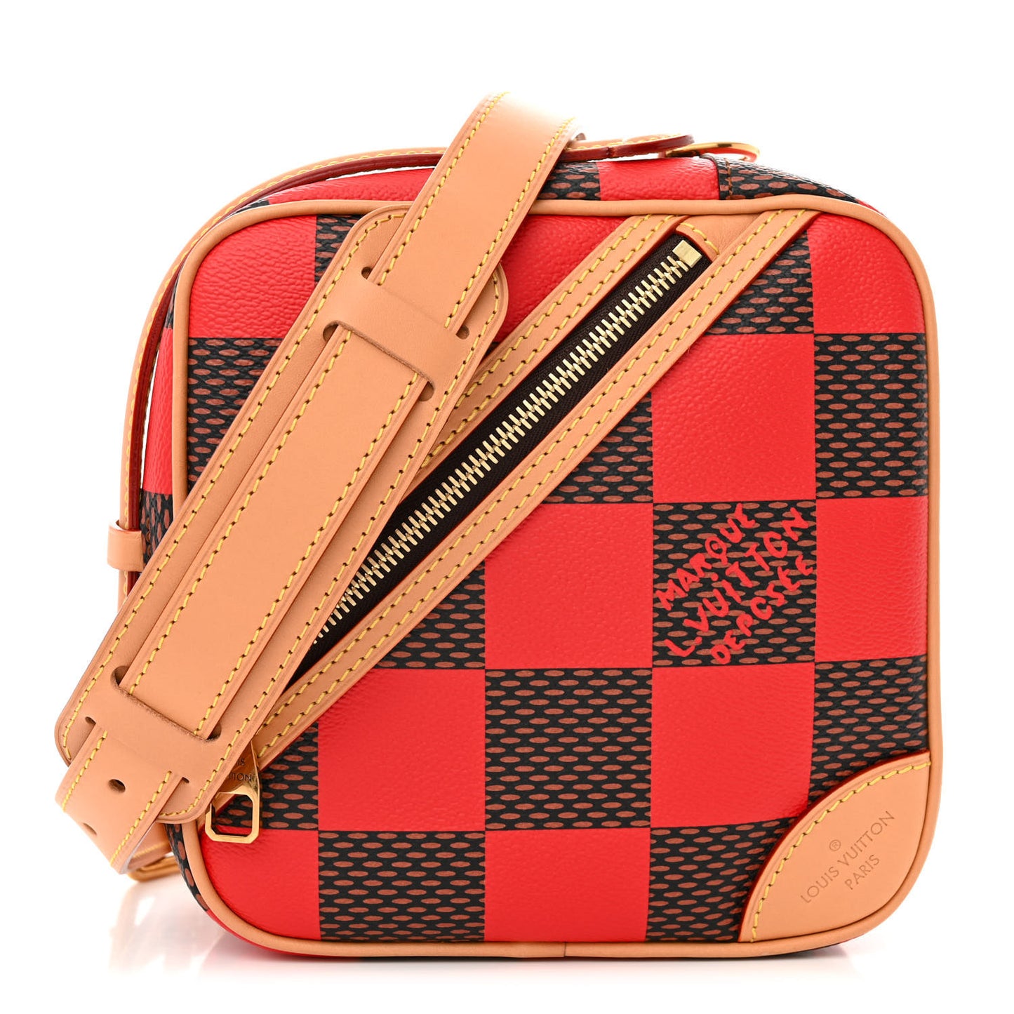 Damier Pop Chess Messenger Red