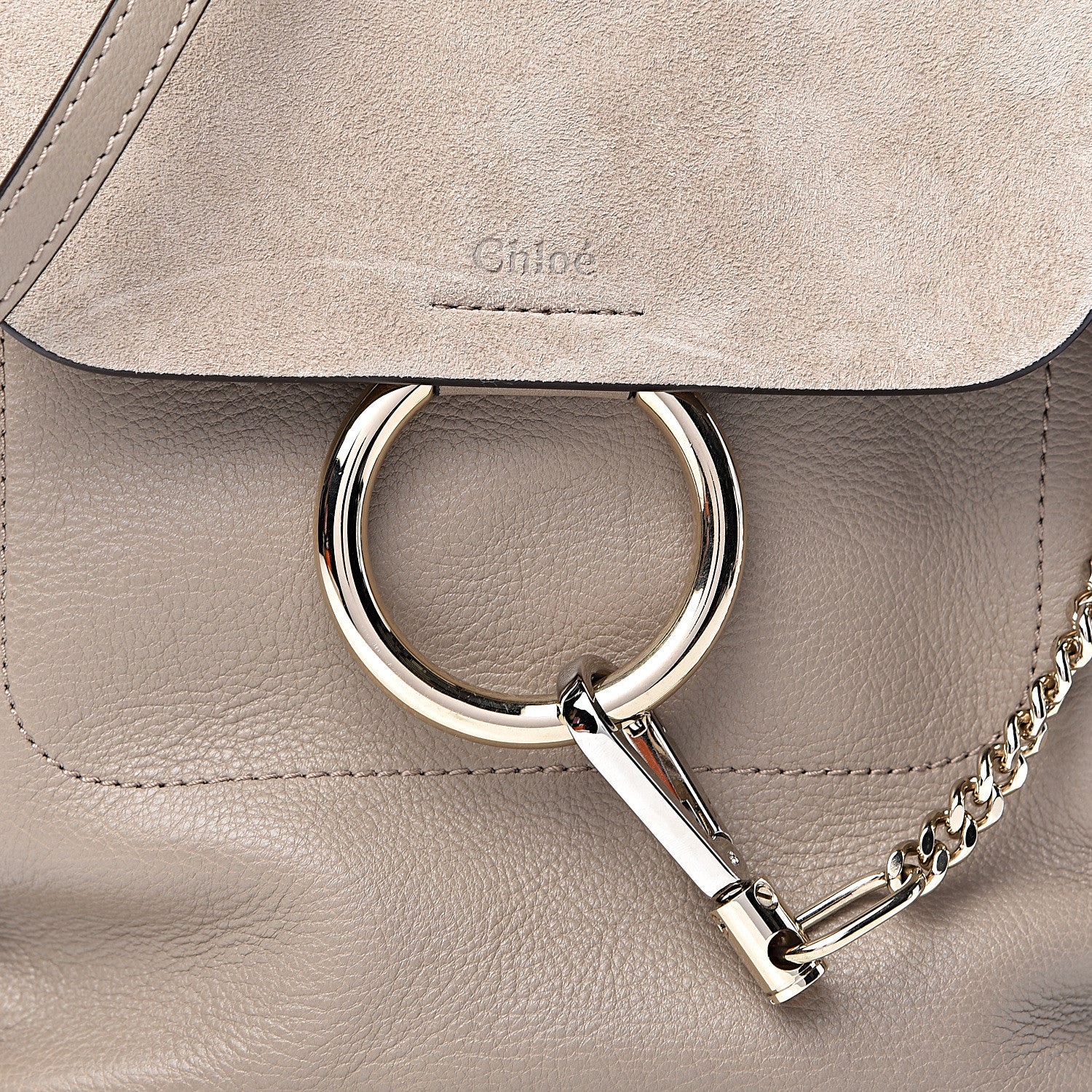 Chloe Suede Calfskin Small Faye Backpack Motty Grey 11 of 14