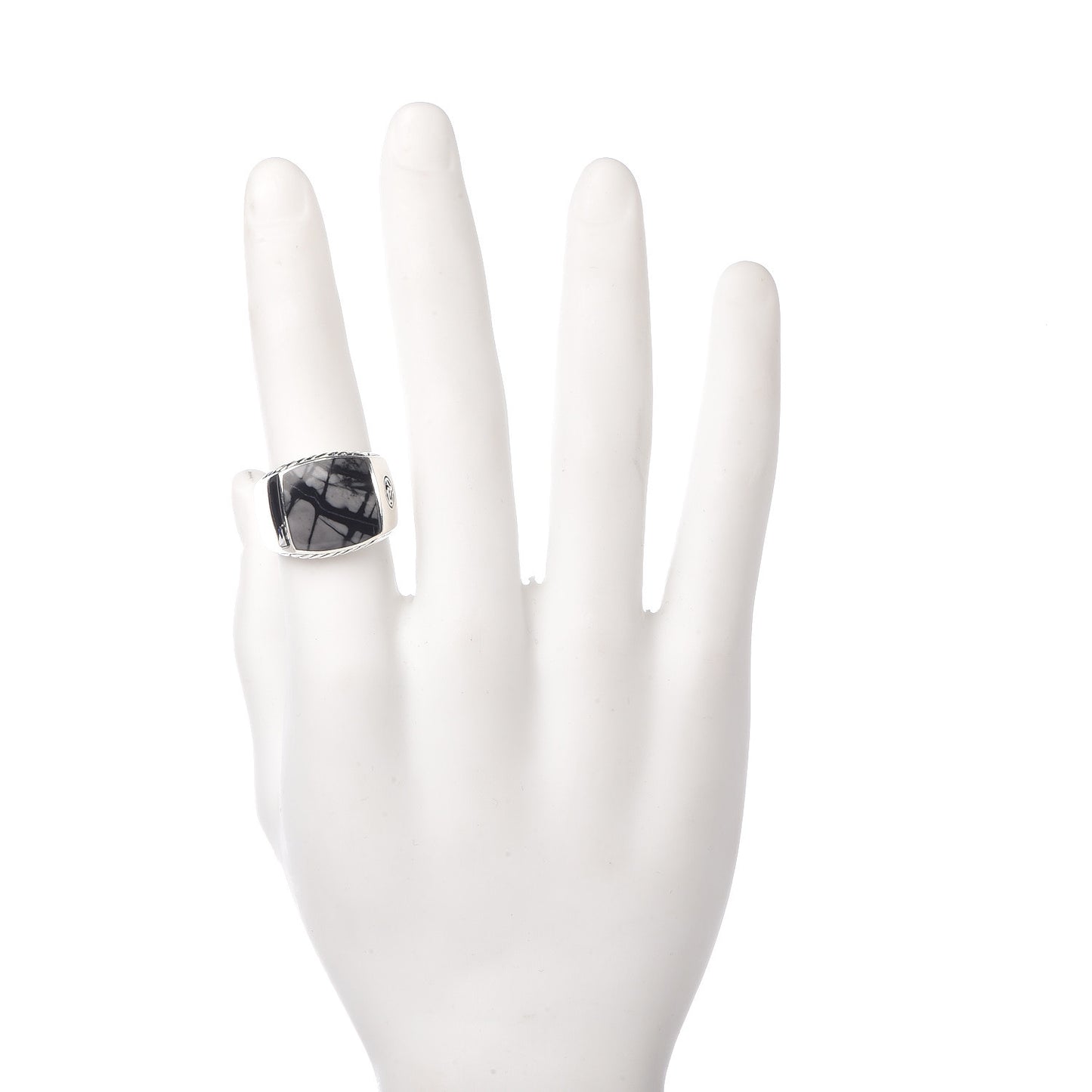 Sterling Silver Picasso Jasper Mens Signet Ring 62 10