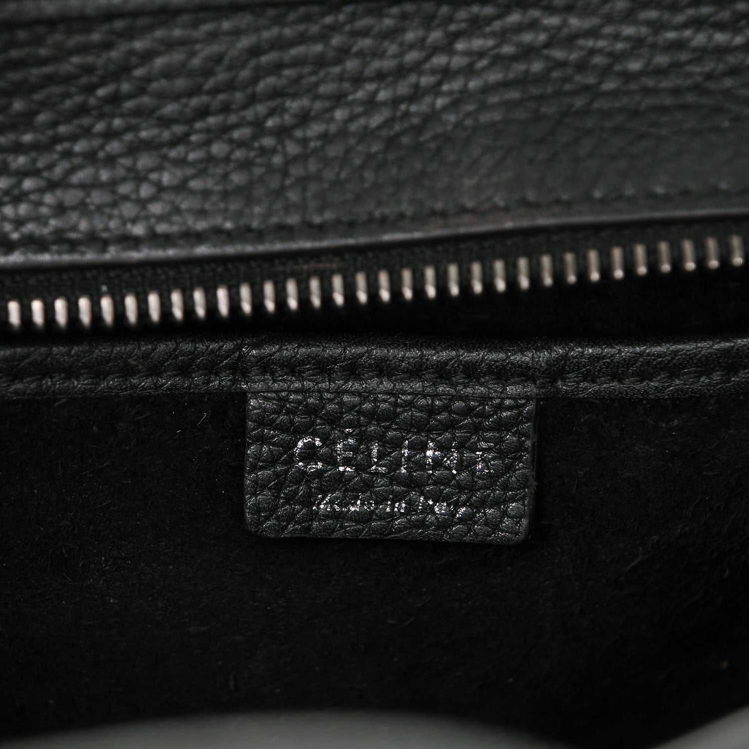 Celine Drummed Calfskin Nano Luggage Black 6 of 8
