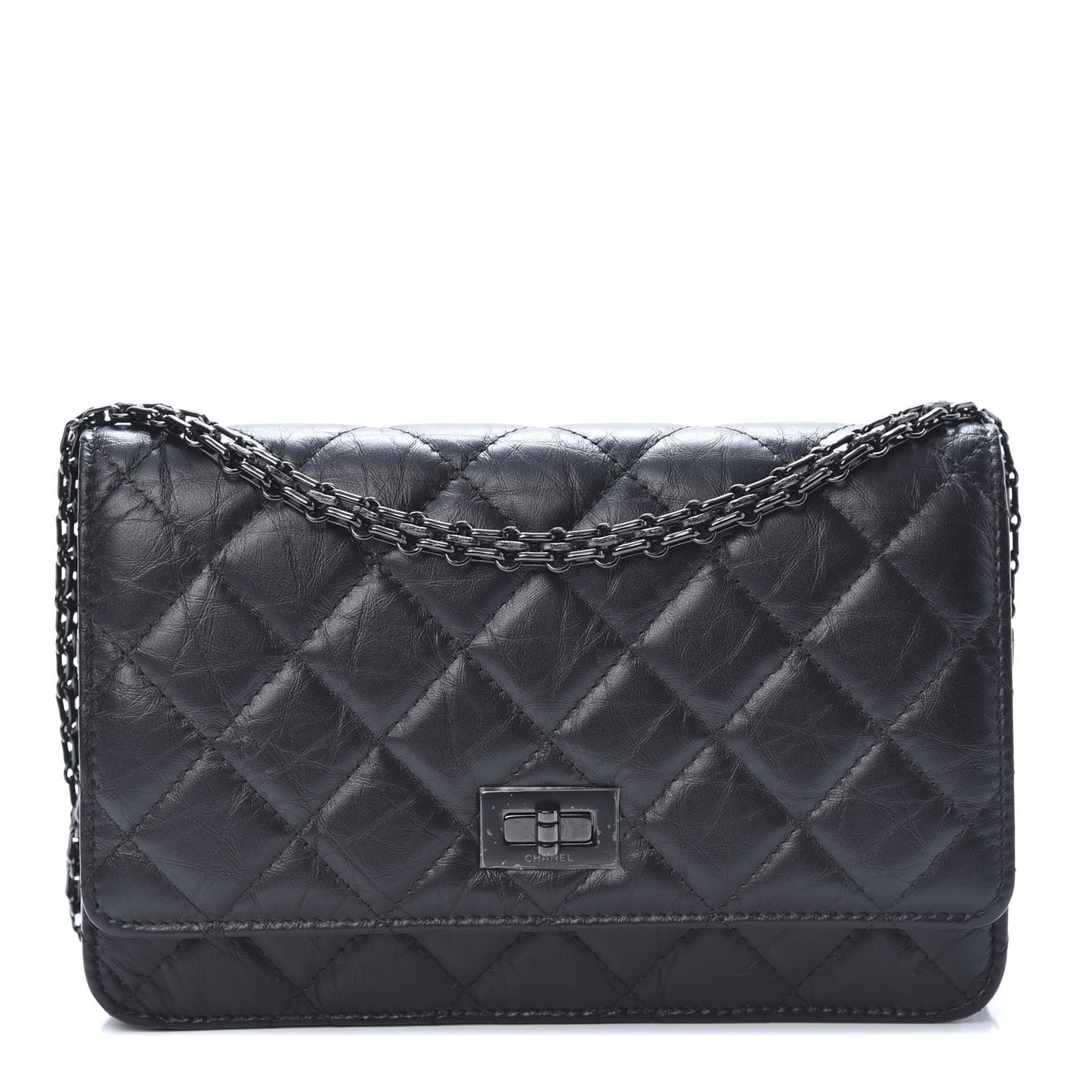Aged Calfskin Quilted Reissue Wallet On Chain WOC So Black