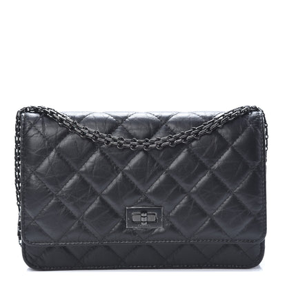 Chanel Aged Calfskin Quilted Reissue Wallet On Chain WOC So Black 1 of 11