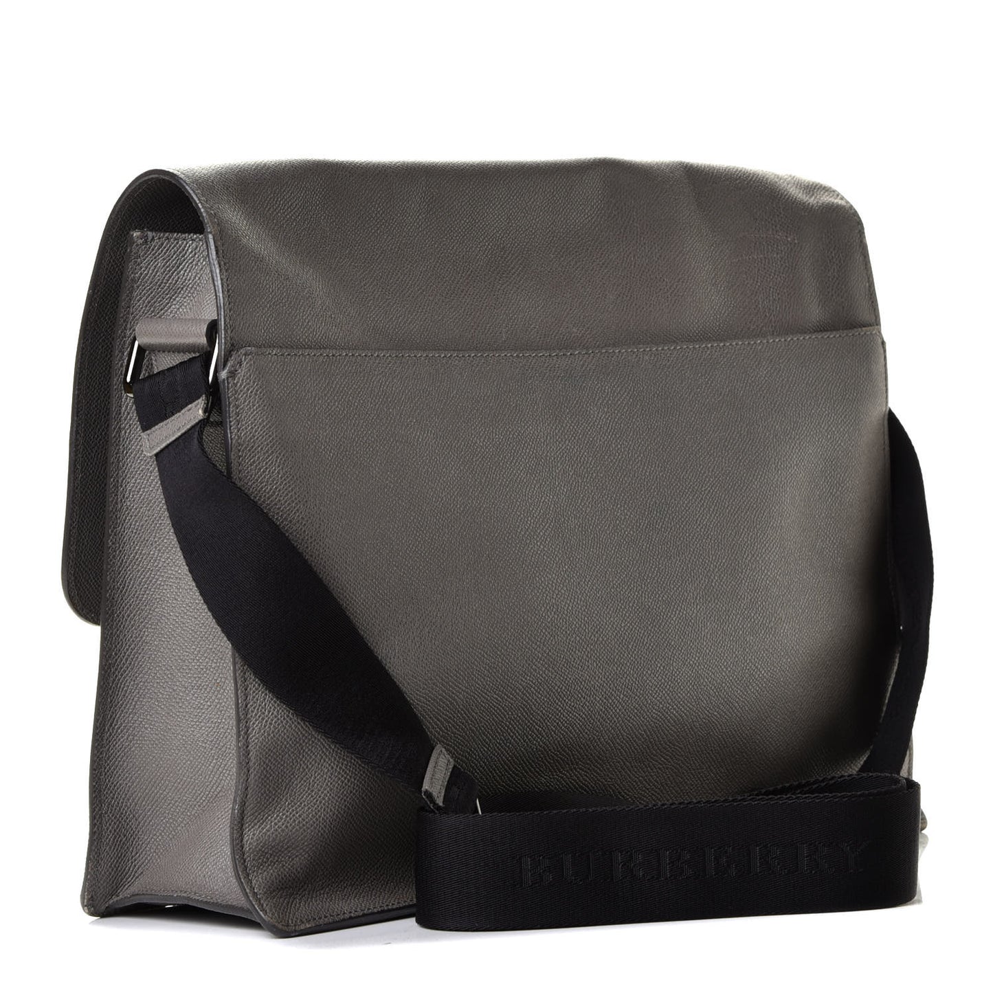 London Grainy Calfskin Rivendale Messenger Bag Grey