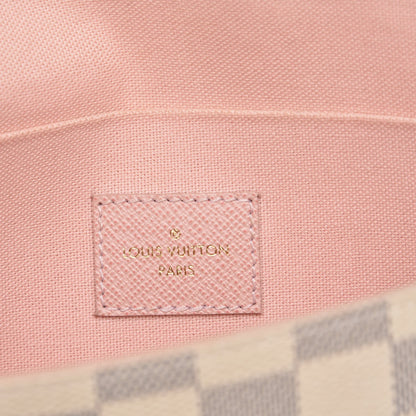 Louis Vuitton Damier Azur Pochette Felicie Chain Wallet Rose Ballerine 7 of 8