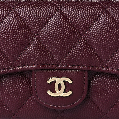 Chanel Caviar Quilted Flap Card Holder Wallet Burgundy 9 of 12