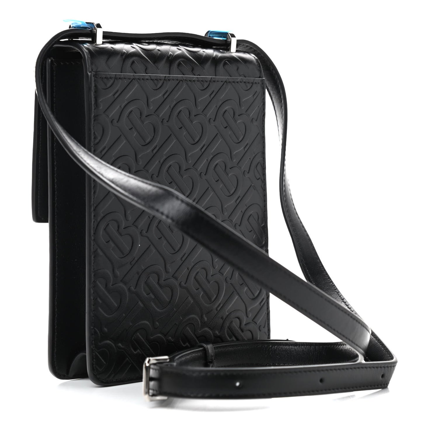 Calfskin Embossed Monogram TB Robin Bag Black