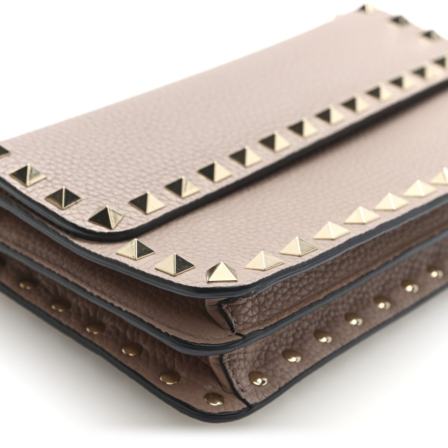 Valentino Garavani Grainy Calfskin Rockstud Chain Pouch Poudre 8 of 9