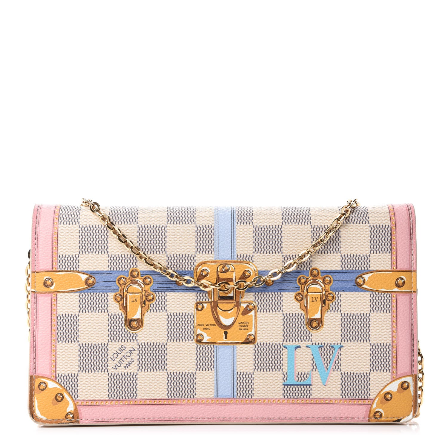 Louis Vuitton Damier Azur Summer Trunks Pochette Weekend 1 of 11