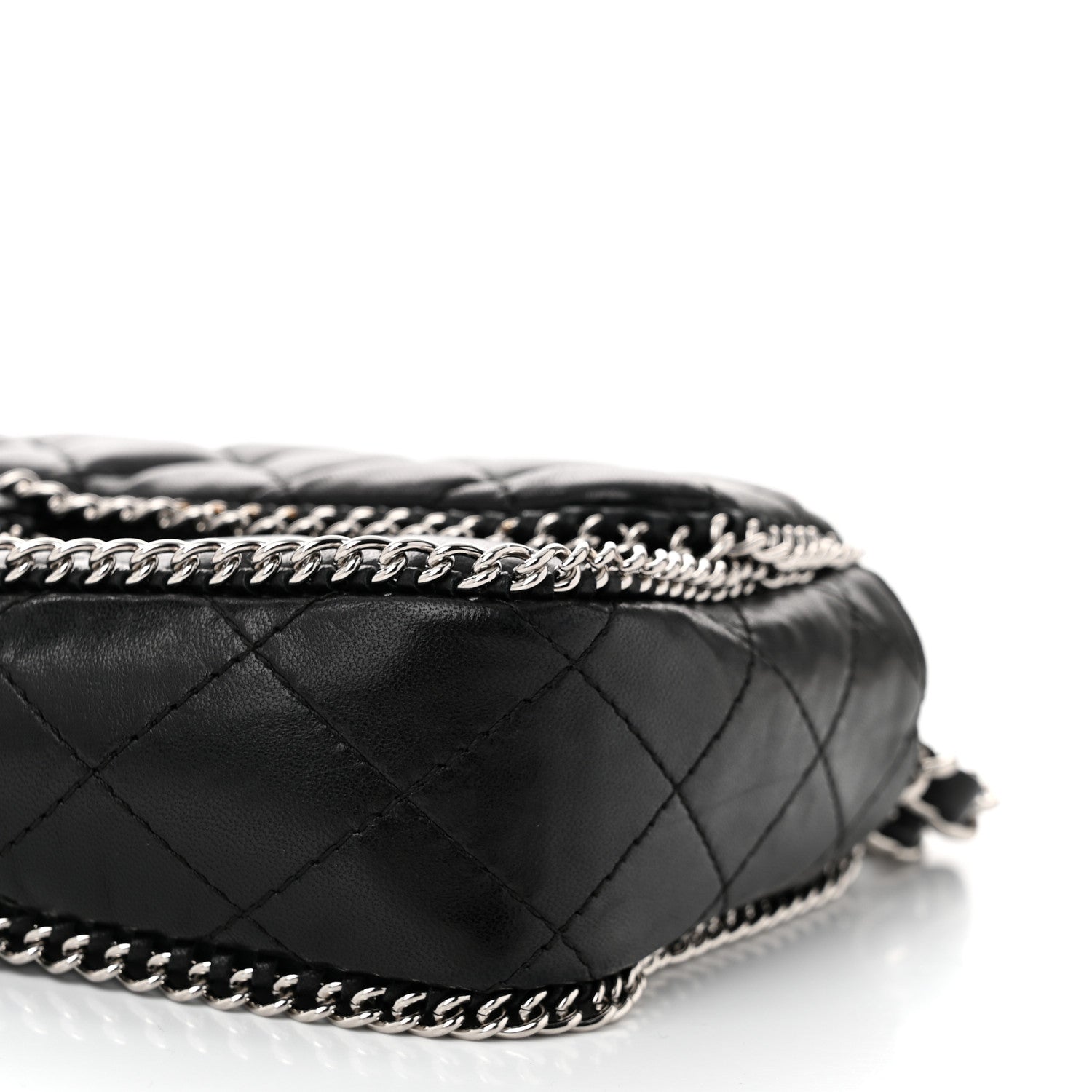 Chanel Lambskin Quilted East West Chain Around Flap Black 10 of 11
