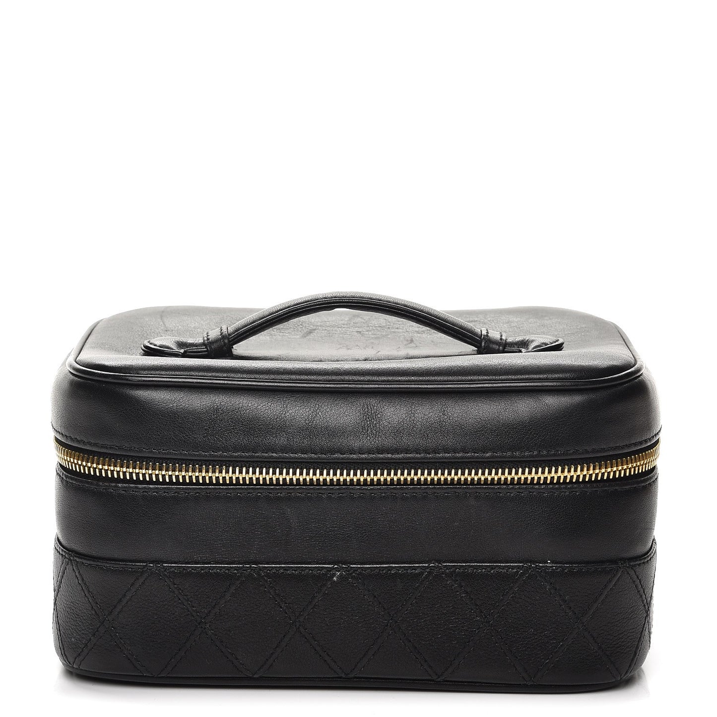 Lambskin Vanity Cosmetic Case Black