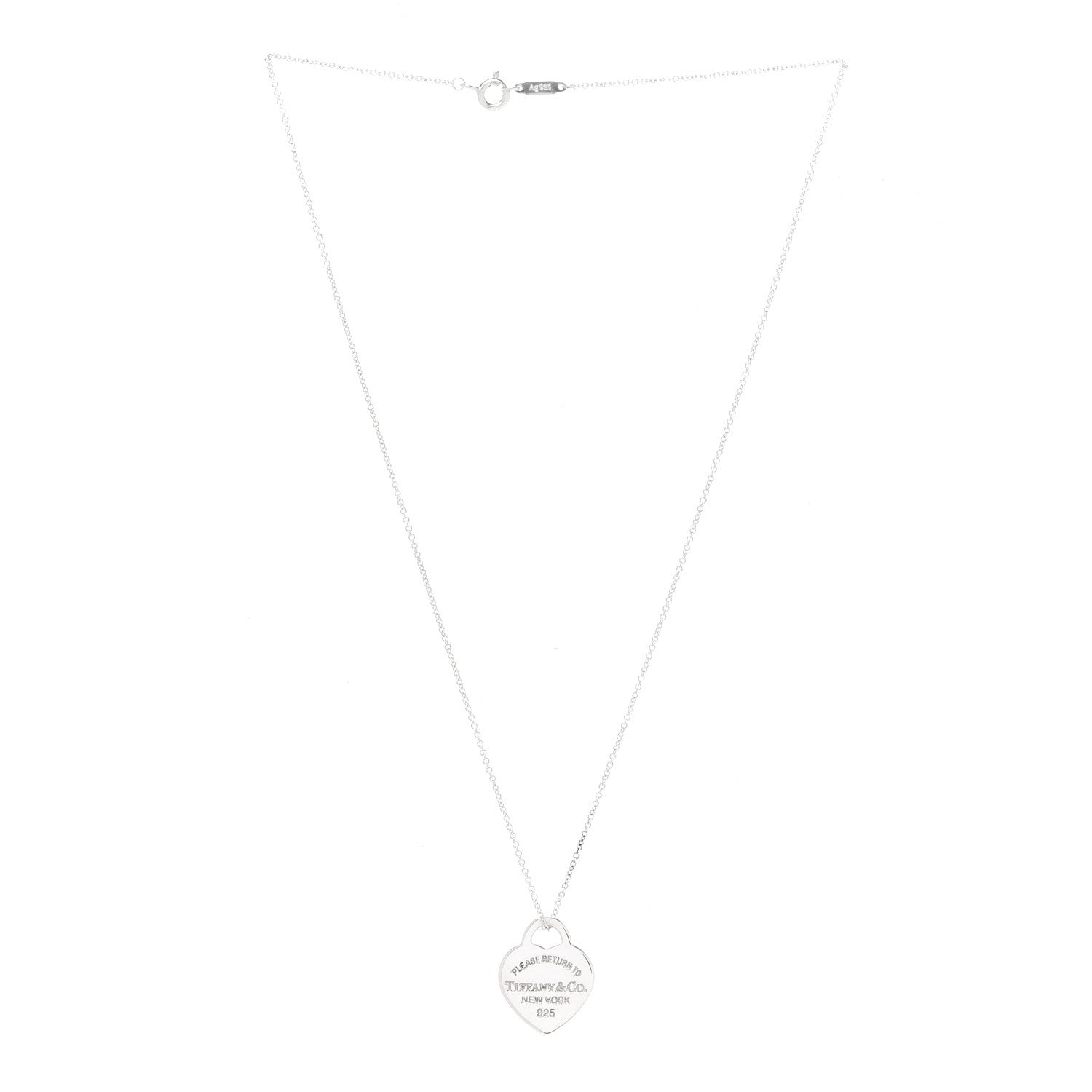 Tiffany Sterling Silver Small Return to Tiffany Heart Pendant Necklace 3 of 6