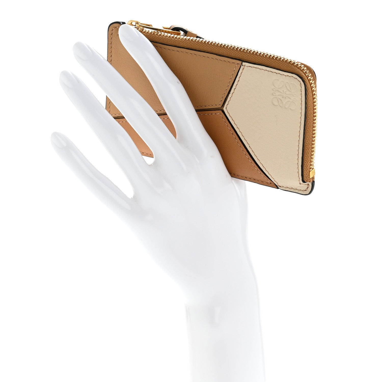 Loewe Calfskin Puzzle Colorblock Coin Card Holder Dune 2 of 8