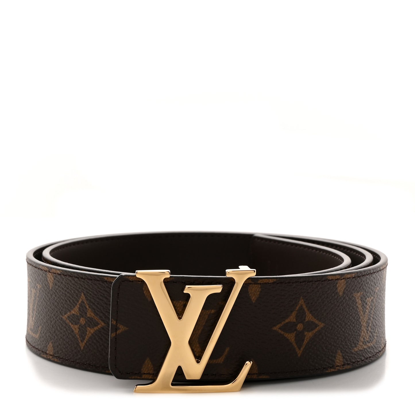 Calfskin Monogram 40mm LV Initiales Reversible Belt 100 40 Brown