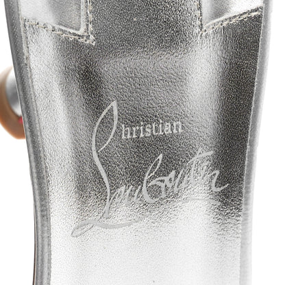 Christian Louboutin Suede Metallic Kid Lambskin Strass Mariza Is Back 85 Sandals 39 Silver 6 of 8