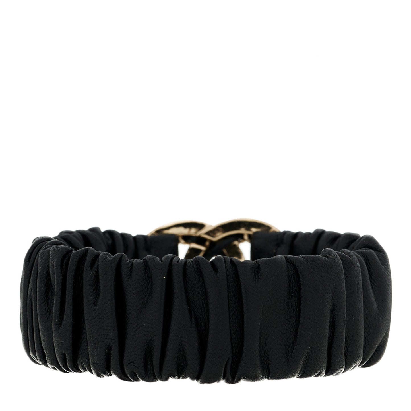 Lambskin CC Chain Bracelet Black