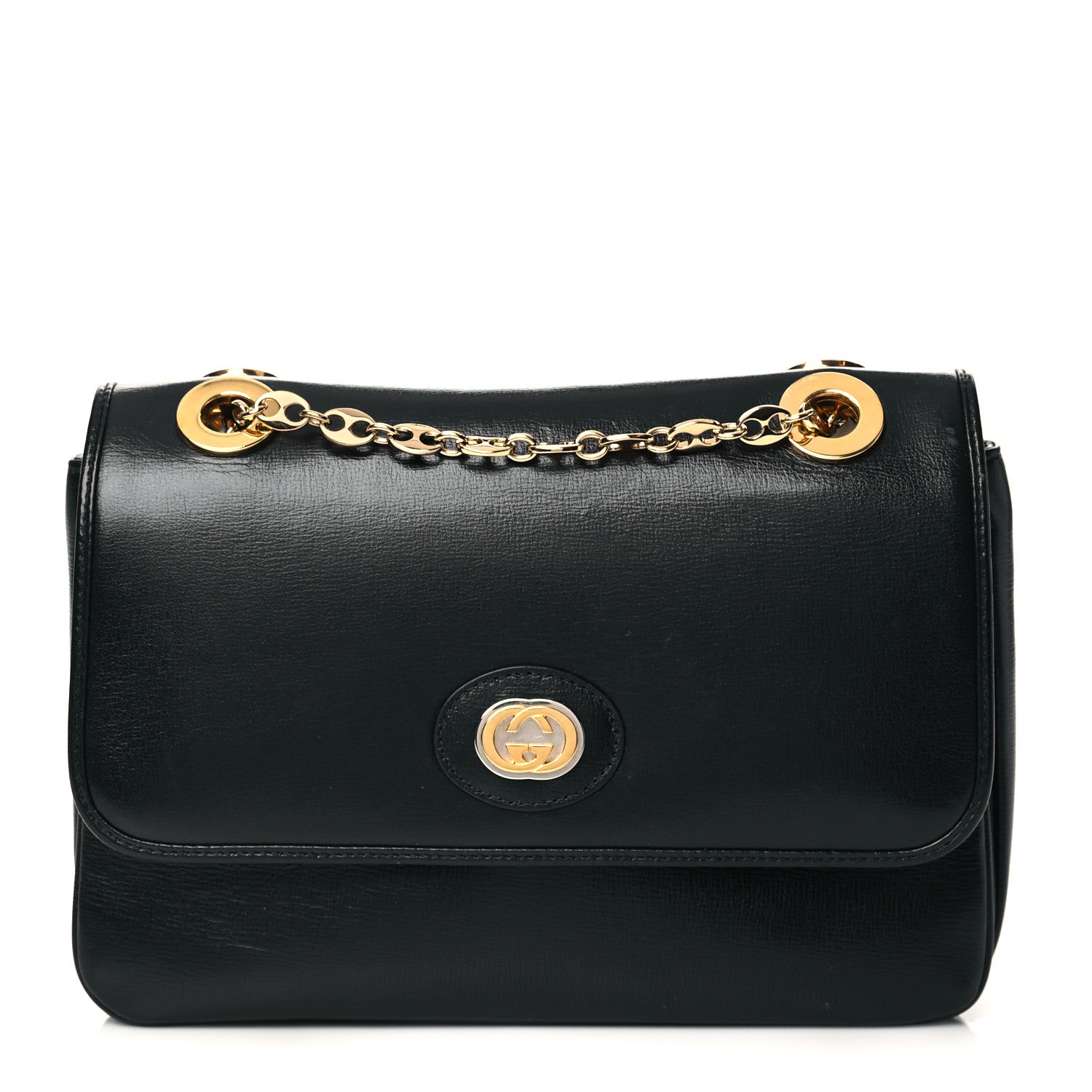 Gucci Azalea Calfskin Small Marina Chain Shoulder Bag Black 1 of 10